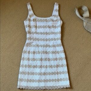 Lilly Pulitzer Meredith Shift Dress Gold & White